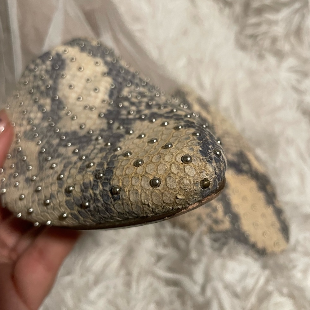 Steve Madden Studded Snakeskin Pointed Mule Flats - image 4